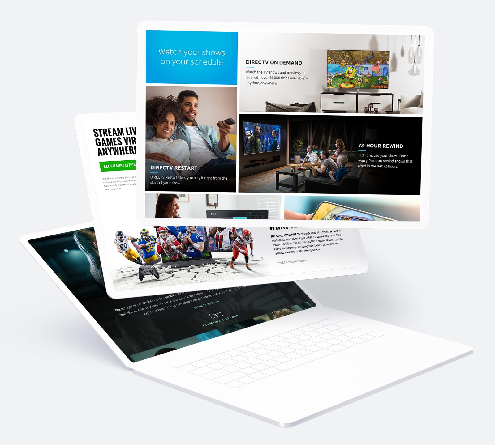 web and product design for directv