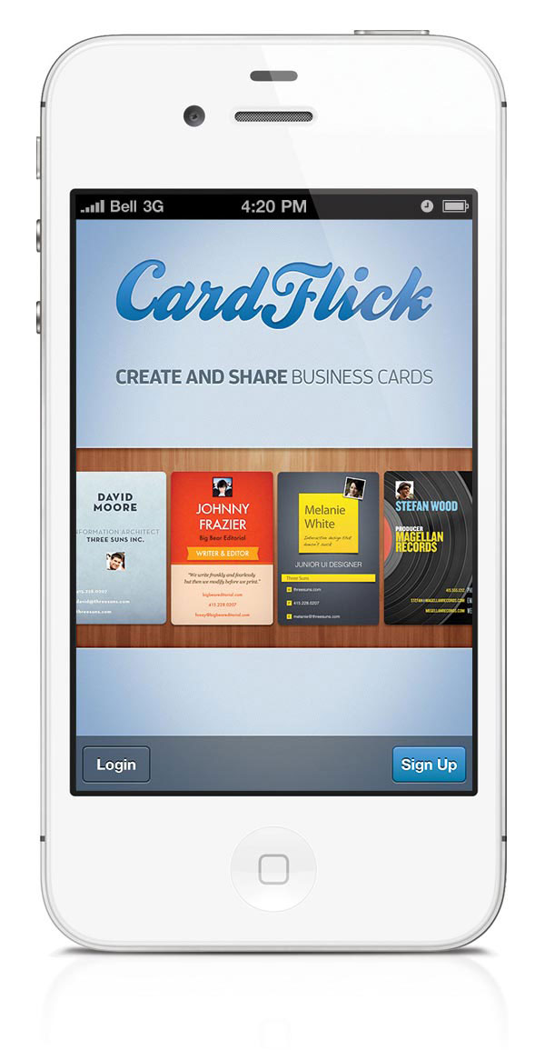 ui ux visual design mobile app cardflick